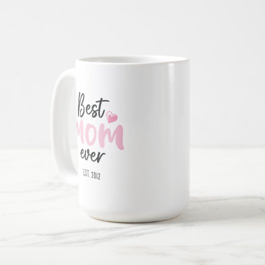 Roze Beste Moeder Ooit Moederdag Koffiemok (Voorkant links)