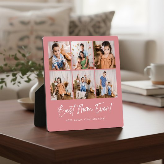 Roze Beste Moeder Ooit Zes Foto Plaquette Fotoplaat