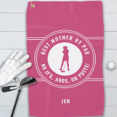 Roze beste moeder van Par Funny Putts Dames Golfer Golfhanddoek