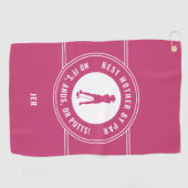 Roze beste moeder van Par Funny Putts Dames Golfer Golfhanddoek (Horizontaal)