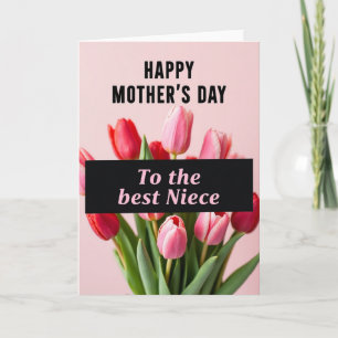 Roze Beste Nichten Dag Kaart