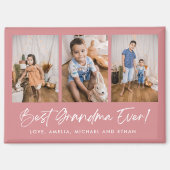 Roze Beste Oma Ooit Drie Fotomagneten Magneet (Voorkant)