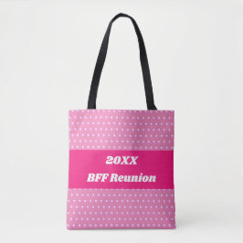 Roze Beste Vriend Reünie Bright Polka Dots Girly Tote Bag