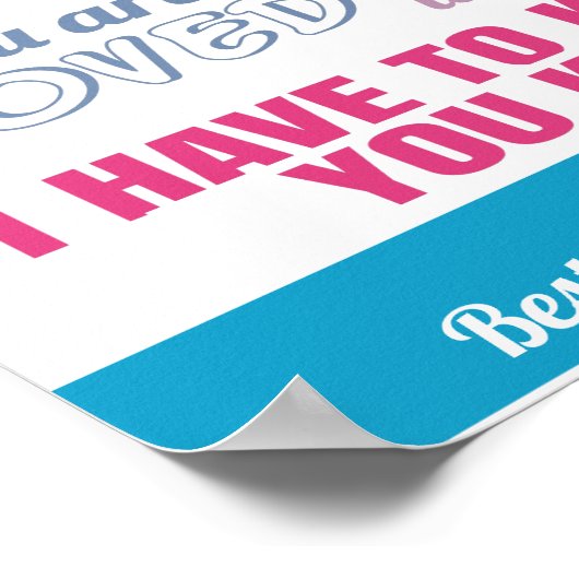 Roze Beste vrienden Bestie Citaten Poster (Hoek)