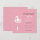 Roze beste wensen! huwelijksuitnodiging kaart (Voorkant / Achterkant)