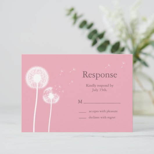 Roze beste wensen! RSVP (Staand voorkant)