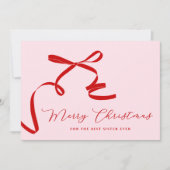 Roze Beste Zuster Vrolijk Kerstfeest Feestdagenkaart (Voorkant)