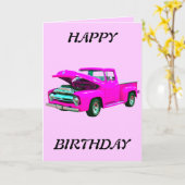 roze bestelwagen kaart (Gele Bloem)