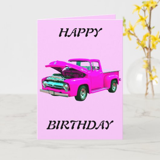 roze bestelwagen kaart (Gele Bloem)