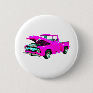 roze bestelwagen ronde button 5,7 cm