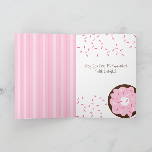 Roze Bestrooide Doughnut Kaart (Binnen)