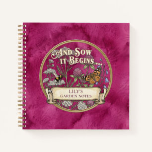 Roze Bestuiver Tuin Notitieboek Journaal
