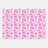  roze betegelde polka dot party inpakpapier vel (Voorkant 2)