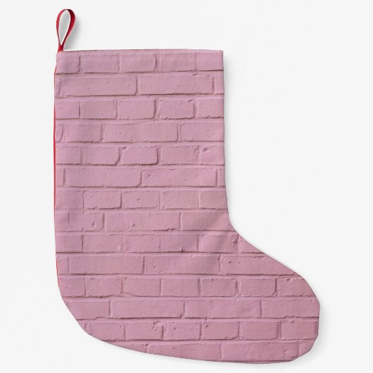 Roze betonwand kleine kerstsok (Voorkant)