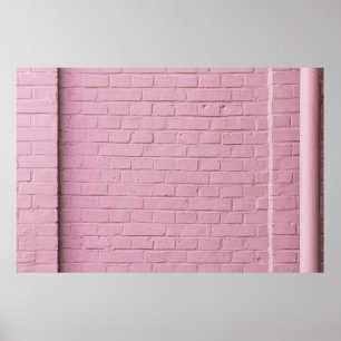 Roze betonwand poster