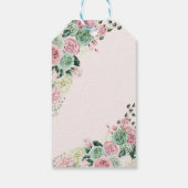 Roze betoverde tuin quinceanera dank u cadeaulabel (Achterkant)