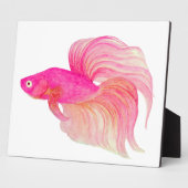 Roze Betta Fish Waterverf Fotoplaat (Zijkant)