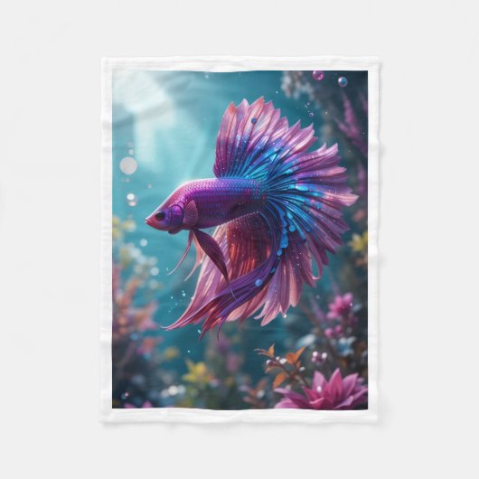 Roze Betta Vis Dekbed Fleece Deken (Voorkant)