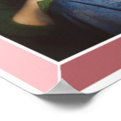 Roze Beveled Art Deco Birthday Foto Poster (Hoek)