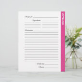 Roze BEVERAGE tweezijdige Recipe Pages (Staand voorkant)
