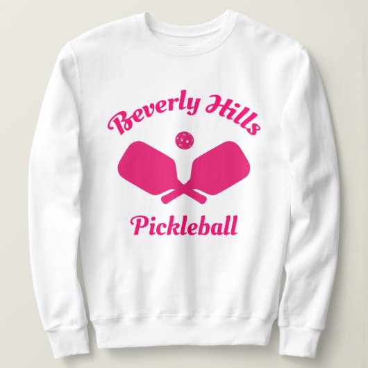 Roze Beverly Hills Pickleball Sweatshirt (Design voorkant)