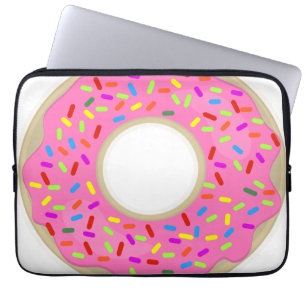 Roze Bevroren verkutte donut Laptop Sleeve
