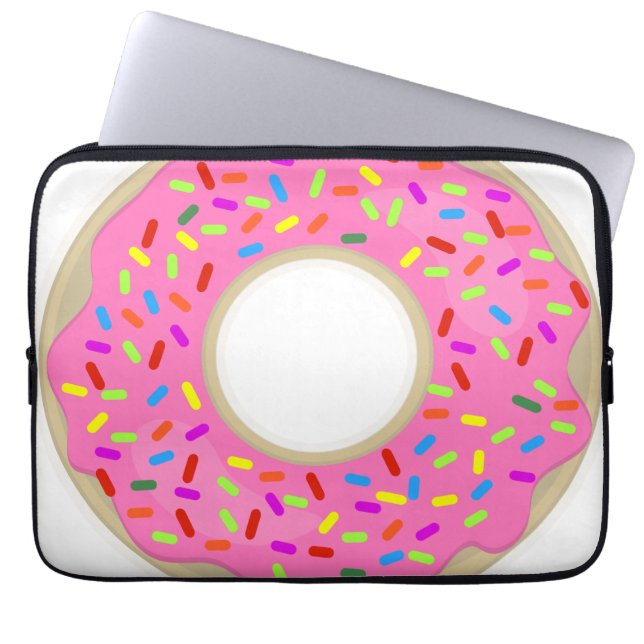 Roze Bevroren verkutte donut Laptop Sleeve (Voorkant)