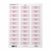 Roze Bewaar De Datum Aangepaste Naam Retouradres Etiket (Full Sheet)