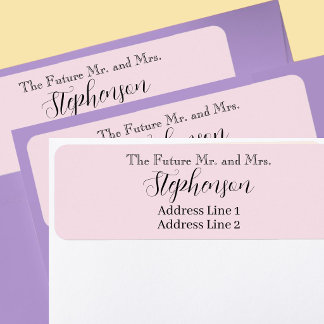 Roze Bewaar De Datum Aangepaste Naam Retouradres Etiket