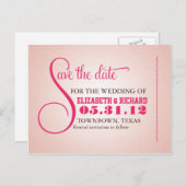 Roze  Bewaar de datum Zoete briefkaarten (Voorkant / Achterkant)