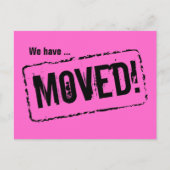 Roze bewegende briefkaarten voor uw nieuwe huisadr (Voorkant)