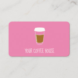 Roze, bewerkbare koffie, taafband klantenkaartje