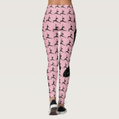 Roze bewerking Yoga Pose Silhouette Leggings (Achterkant)
