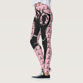 Roze bewerking Yoga Pose Silhouette Leggings (Links)