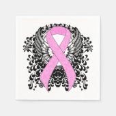 Roze Bewustmakingslint aan met Wings Servet (Voorkant)