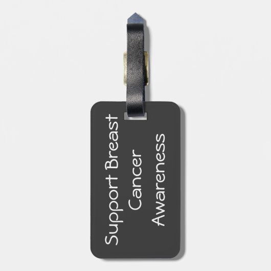 Roze bewustmakingslint bagagelabel (Achterkant verticaal)