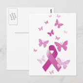 Roze bewustmakingslint briefkaart (Voorkant / Achterkant)