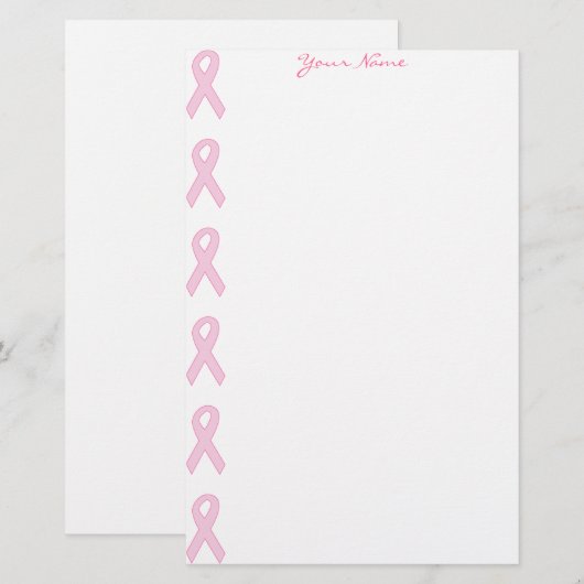 Roze bewustmakingslint briefpapier (Voorkant / Achterkant)