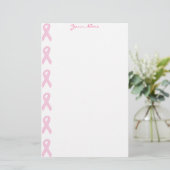 Roze bewustmakingslint briefpapier (Staand voorkant)