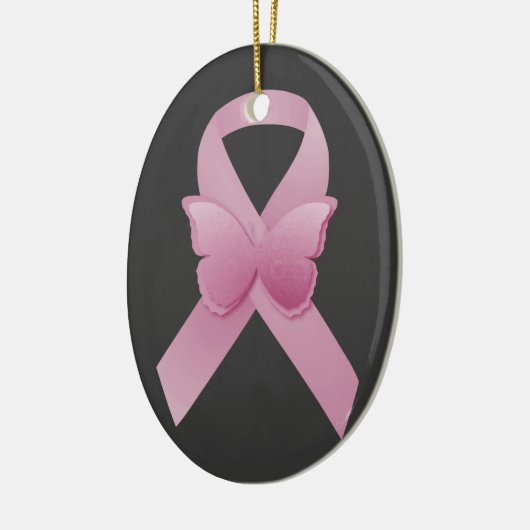 Roze bewustmakingslint keramisch ornament (Links)