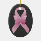 Roze bewustmakingslint keramisch ornament (Voorkant)