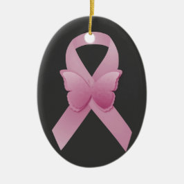 Roze bewustmakingslint keramisch ornament