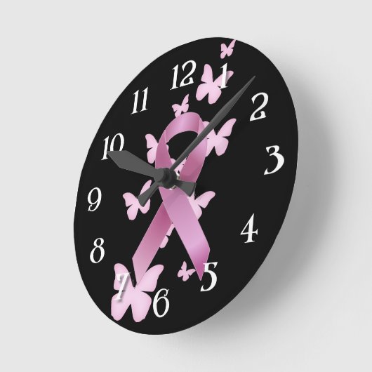 Roze bewustmakingslint ronde klok (Hoek)