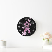 Roze bewustmakingslint ronde klok (Huis)