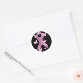 Roze bewustmakingslint ronde sticker (Envelop)