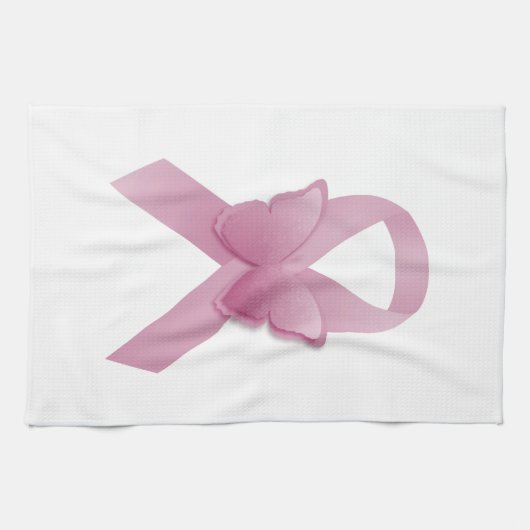 Roze bewustmakingslint theedoek (Horizontaal)