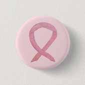 Roze bewustmakingsring Aangepaste Button met lint (Voorkant)