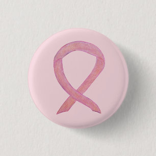 Roze bewustmakingsring Aangepaste Button met lint