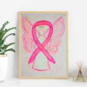 Roze bewustwording Poster Ribbon Angel - Kunst afd