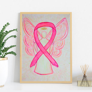Roze bewustwording Poster Ribbon Angel - Kunst afd